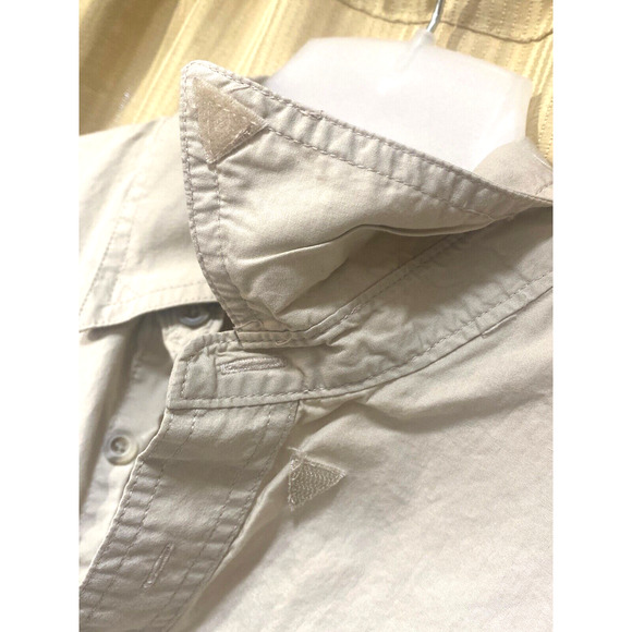 Cabela's Men's Long Sleeve Fishing Hiking Button Up Vented M Solid Tan - Picture 6 of 11